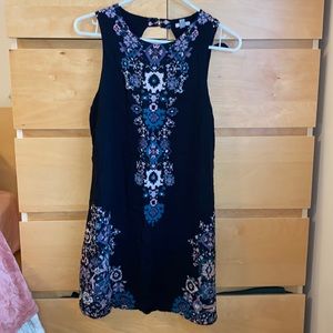 Open-back Black printed Dress sz M